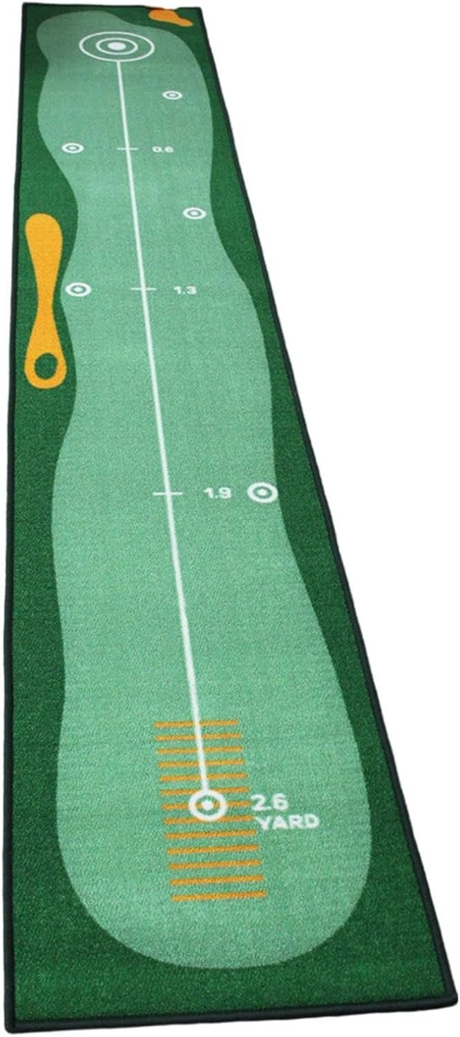 Golf Putting Practice Mat 10ft Indoor Trainer Distance Marker Home Office