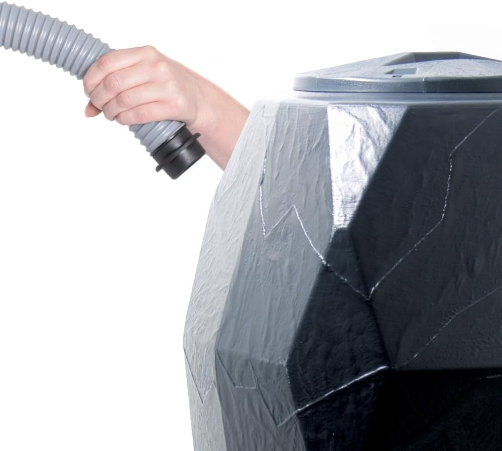 310L Canyon Textured Water Butt with Connection Kit, Grey, Garden Storage