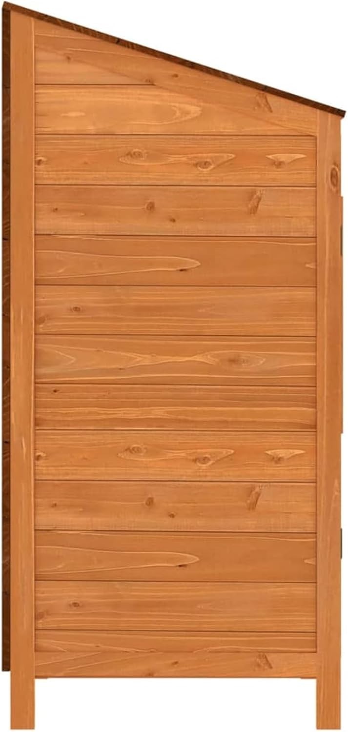 Solid Fir Wood Garden Shed 55x52x112cm Brown Weather-Resistant Storage