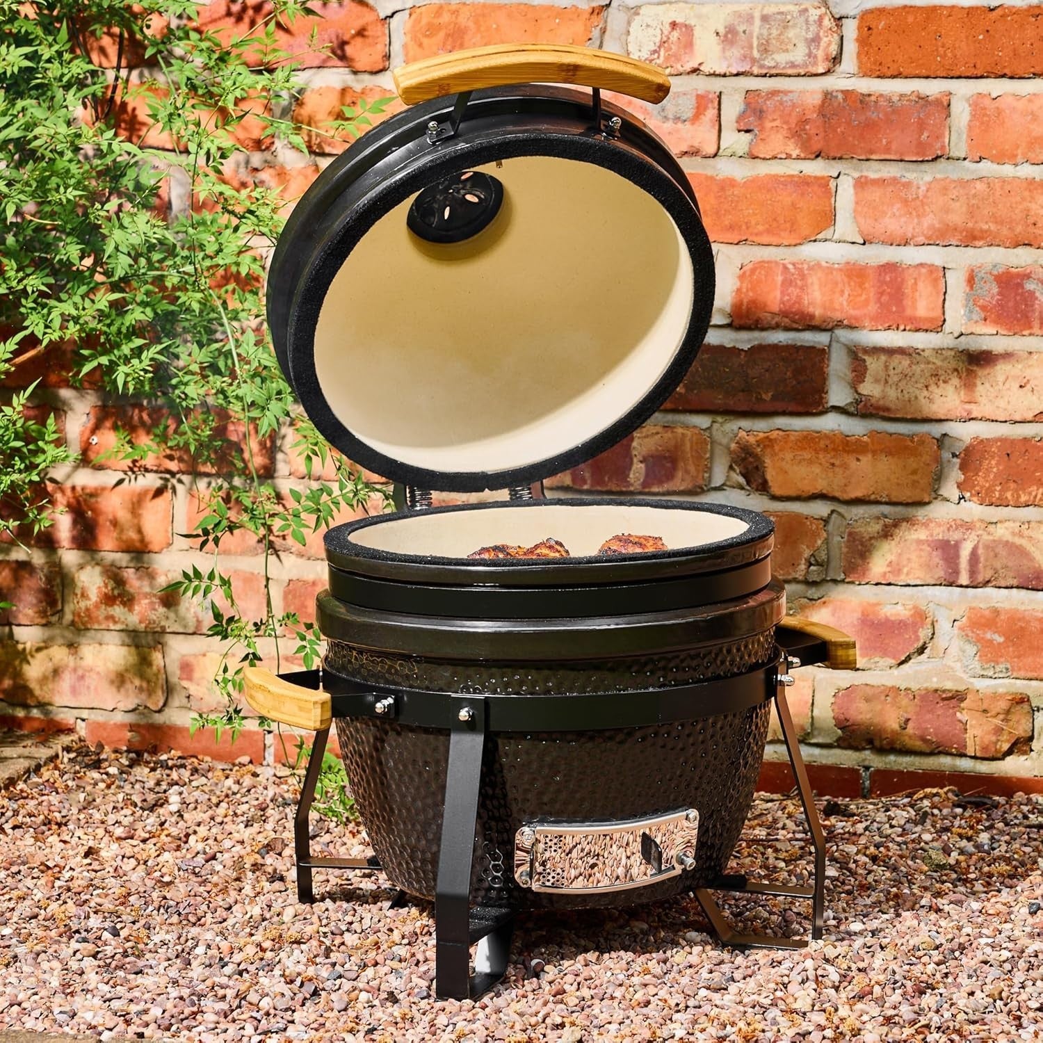 15" Ceramic Charcoal BBQ Grill with Stand & Cover – Kamado Egg Smoker