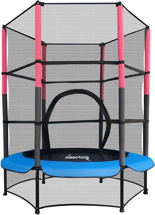 55” Kids Mini Trampoline Safety Enclosure Indoor Outdoor Junior Play