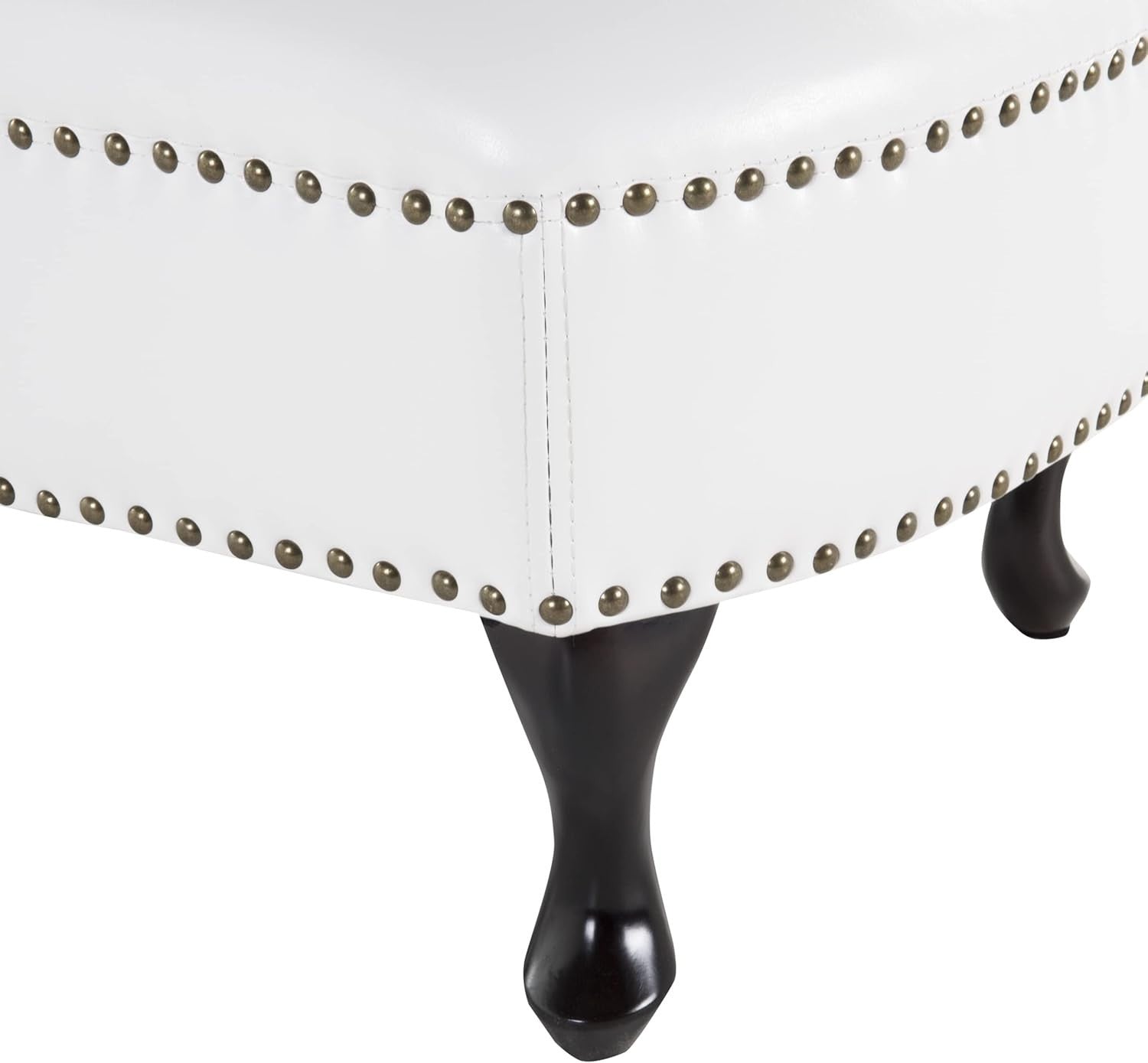 Right Hand Faux Leather Chaise Lounge White Chesterfield Sofa Seat Padded