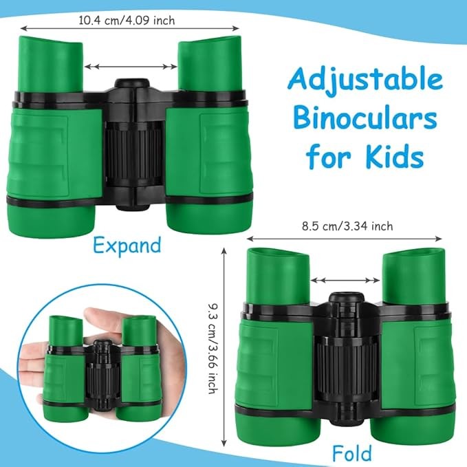 Kids 4x30 Shockproof Binoculars Green | Outdoor Learning Toy Ages 3–12