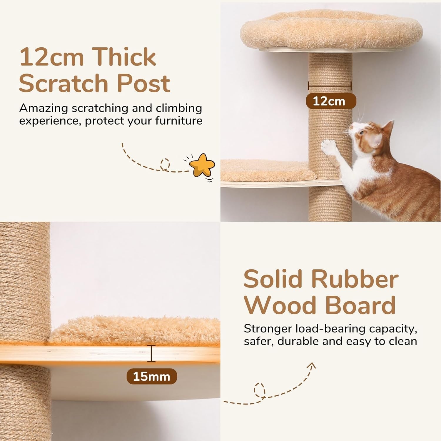 5 Level Cat Scratching Post Tower Plush Bed Window Climbing Tree Indoor