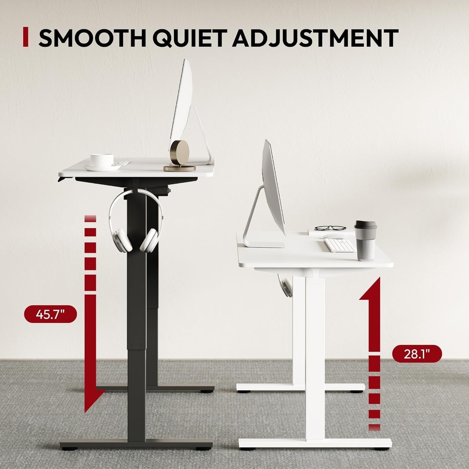Electric Standing Desk 140x80cm Adjustable Sit Stand Table with Memory Presets