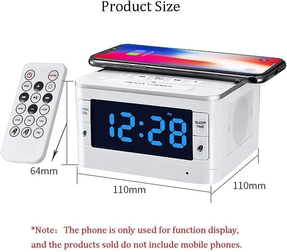 Digital Alarm Clock FM Radio Dual Alarm Wireless Charging USB Bedside