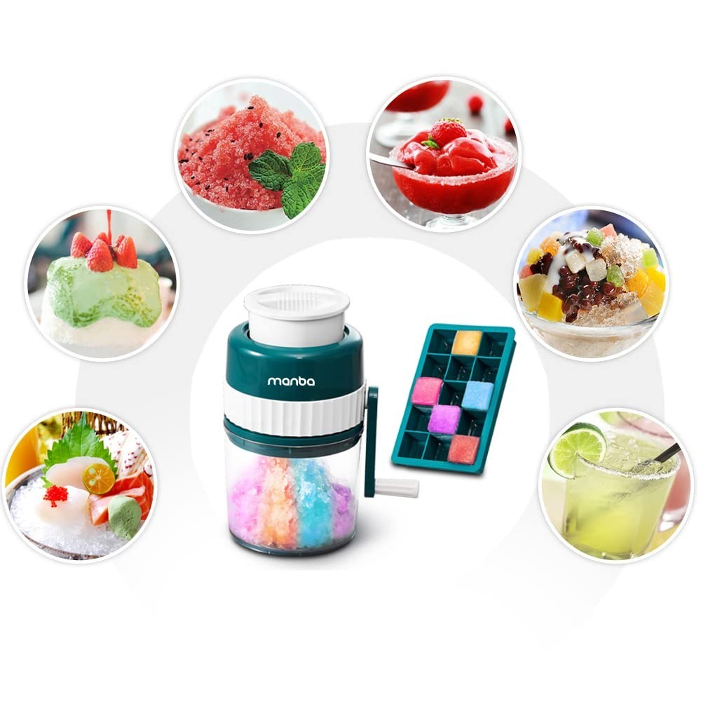 Manual Slushie Maker Snow Cone Machine 1L Ice Crusher Party Drinks