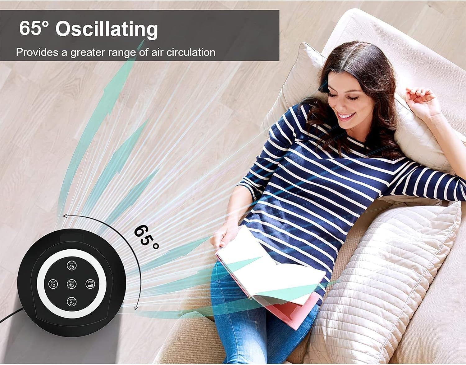 36" Tower Fan – Quiet Oscillating Cooling Fan w/ Remote Control Black & Silver