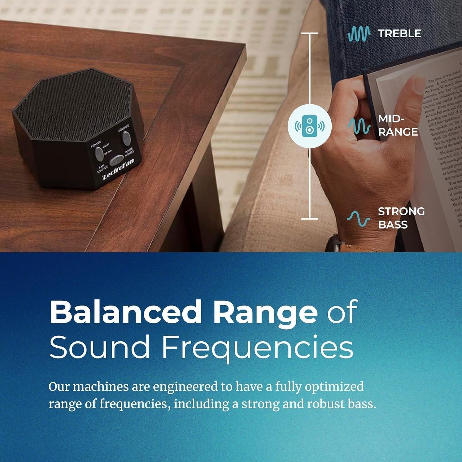 Black  Noise Machine & Fan Sounds for Sleep, Travel, and Sound Masking