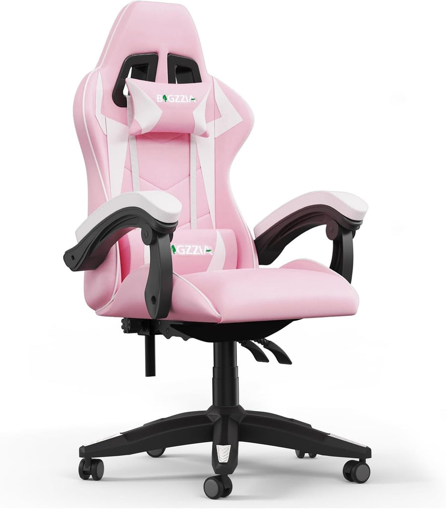Ergonomic Gaming Chair PU Leather Chair w/ Lumbar Pillow