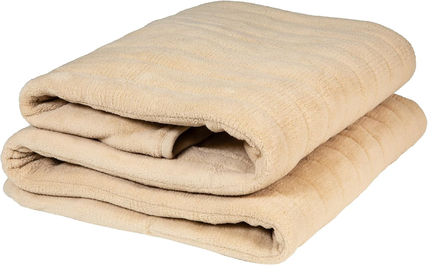 Electric Heated Throw Blanket 130x180cm Beige Sherpa Fleece 9 Heat Timer