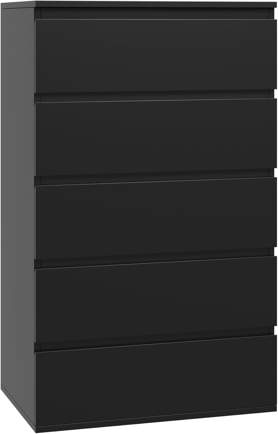 Black 5 Drawer Tall Chest Storage Cabinet Bedroom Organizer Furniture Unit