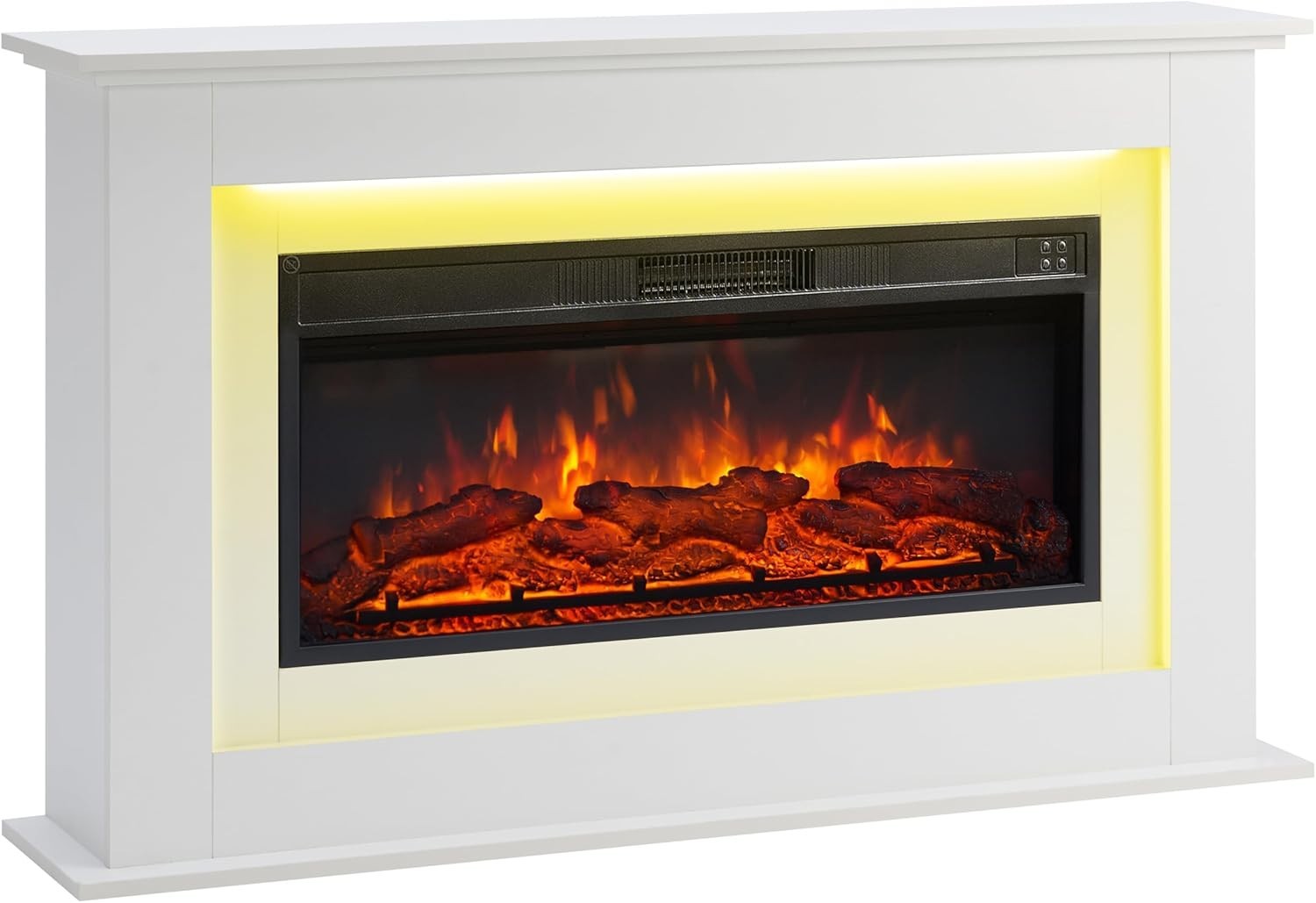 50" Electric Fireplace Freestanding Heater with Remote & Realistic Flame