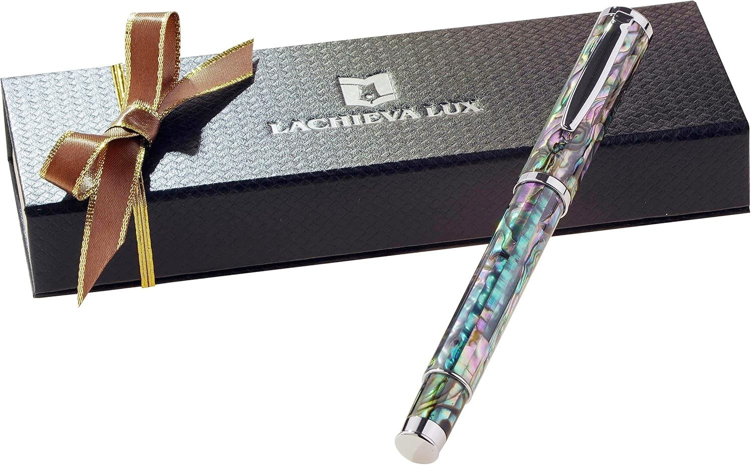 Luxury Blue Abalone Shell Fountain Pen Fine Nib Gift Set