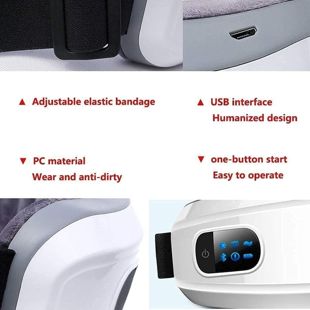 Heated Eye Massager Bluetooth Air Compression Foldable Mask