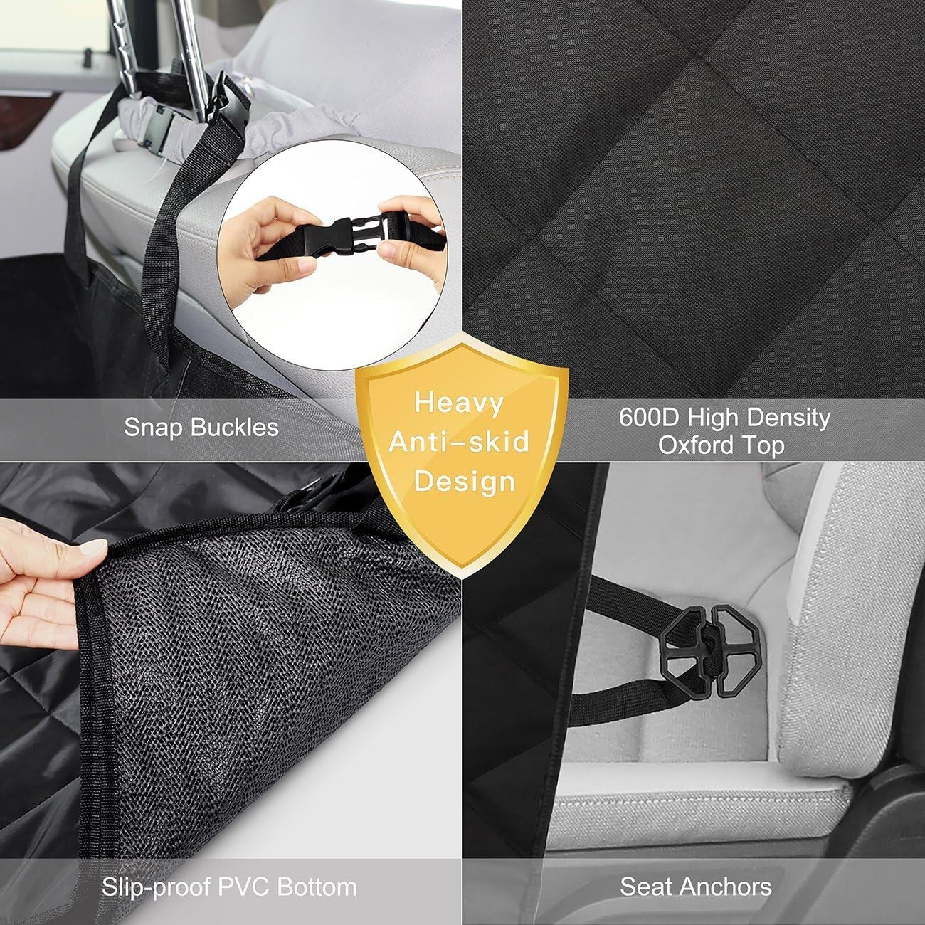 Waterproof Dog Car Seat Cover Rear Back Seat Hammock Scratch Proof