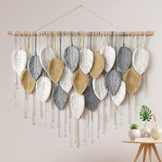 Large Boho Macrame Wall Hanging Leaf Woven Handmade Wall Decor