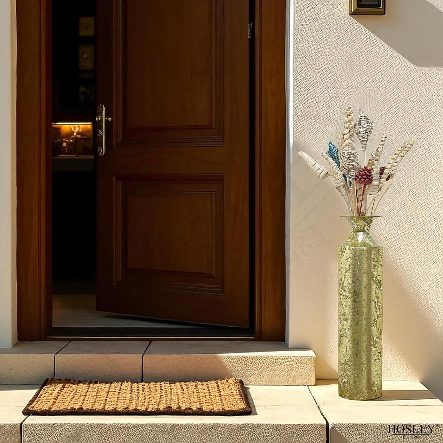 Gold Metal Tall Floor Vase 21.75in Decorative Wedding Home Decor