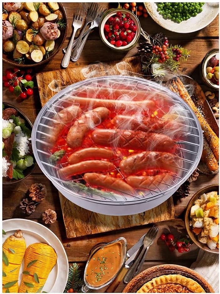 Portable Stainless Steel Charcoal BBQ Grill Outdoor Round Camping Patio Cooker