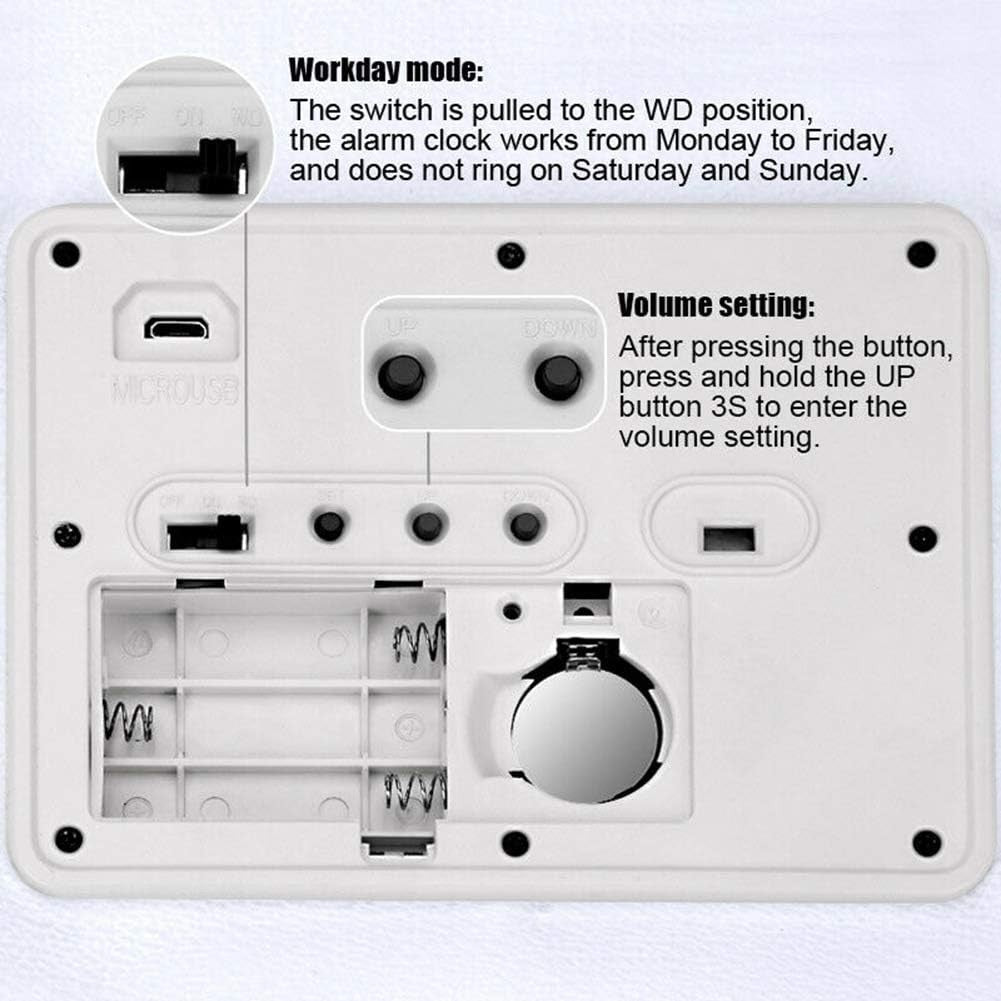 Heavy Sleepers Alarm Clock Pressure Sensitive Carpet LED White