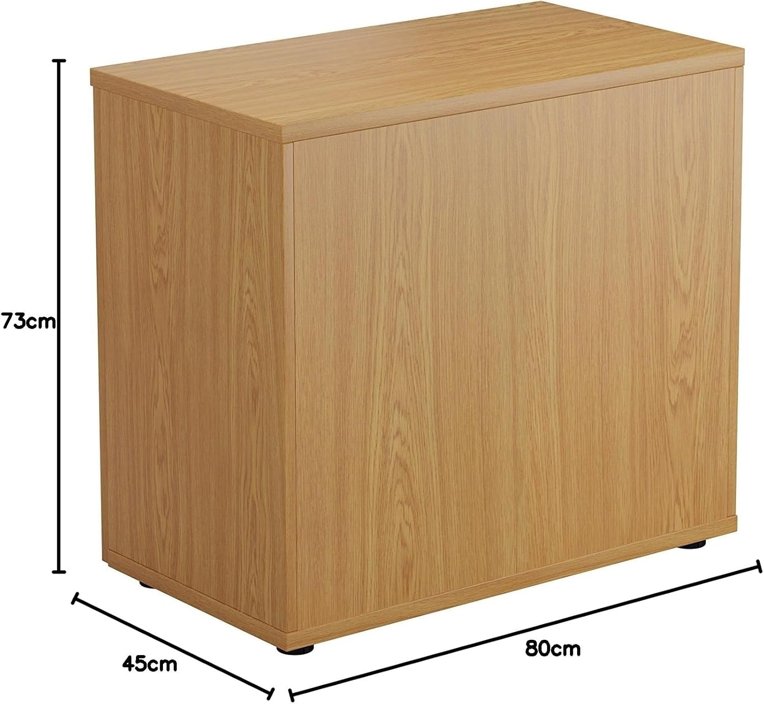 Oak Lockable Office Cupboard Heavy Duty Desk High Storage Cabinet 80cm