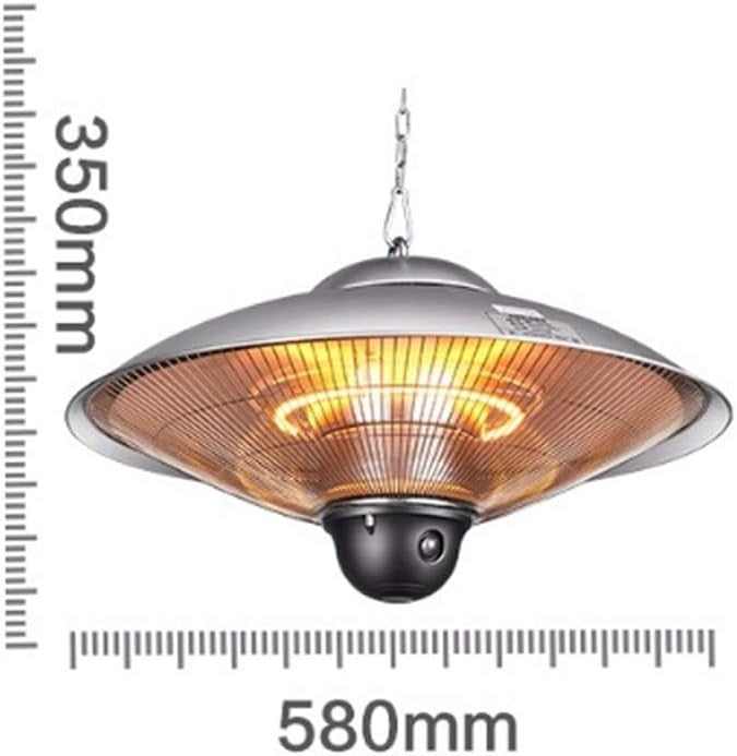 Outdoor Electric Patio Heater 3000W Infrared Carbon Tube Weatherproof Adjustable