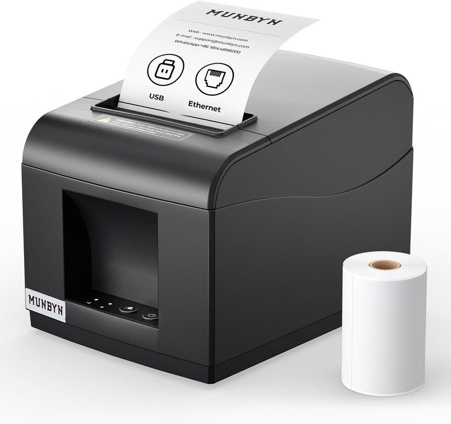MUNBYN P072 80mm USB Thermal Receipt Printer – Auto Cutter POS for Windows Mac