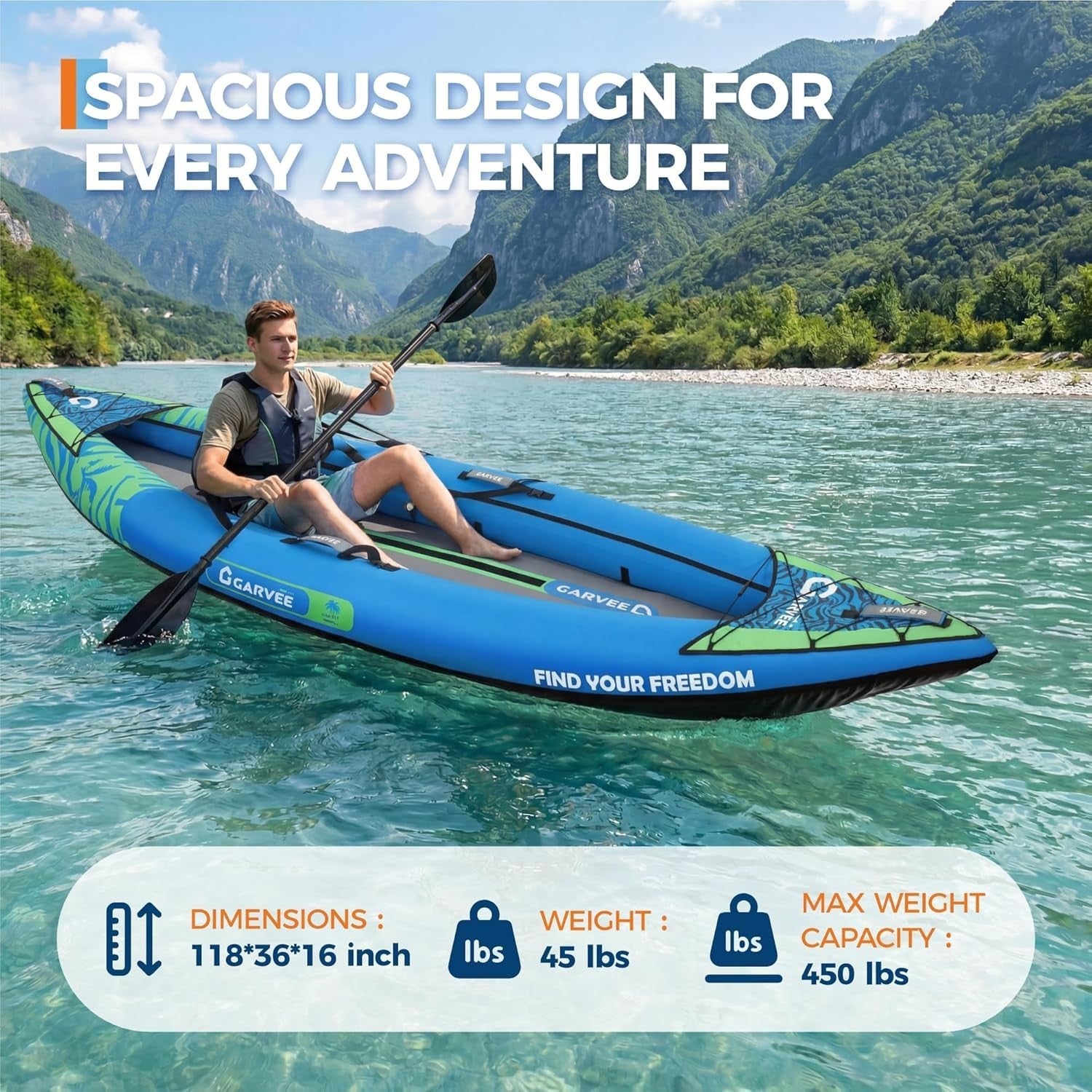 2 Person Inflatable Fishing Kayak Set w/ Seats Pump Paddles Bag