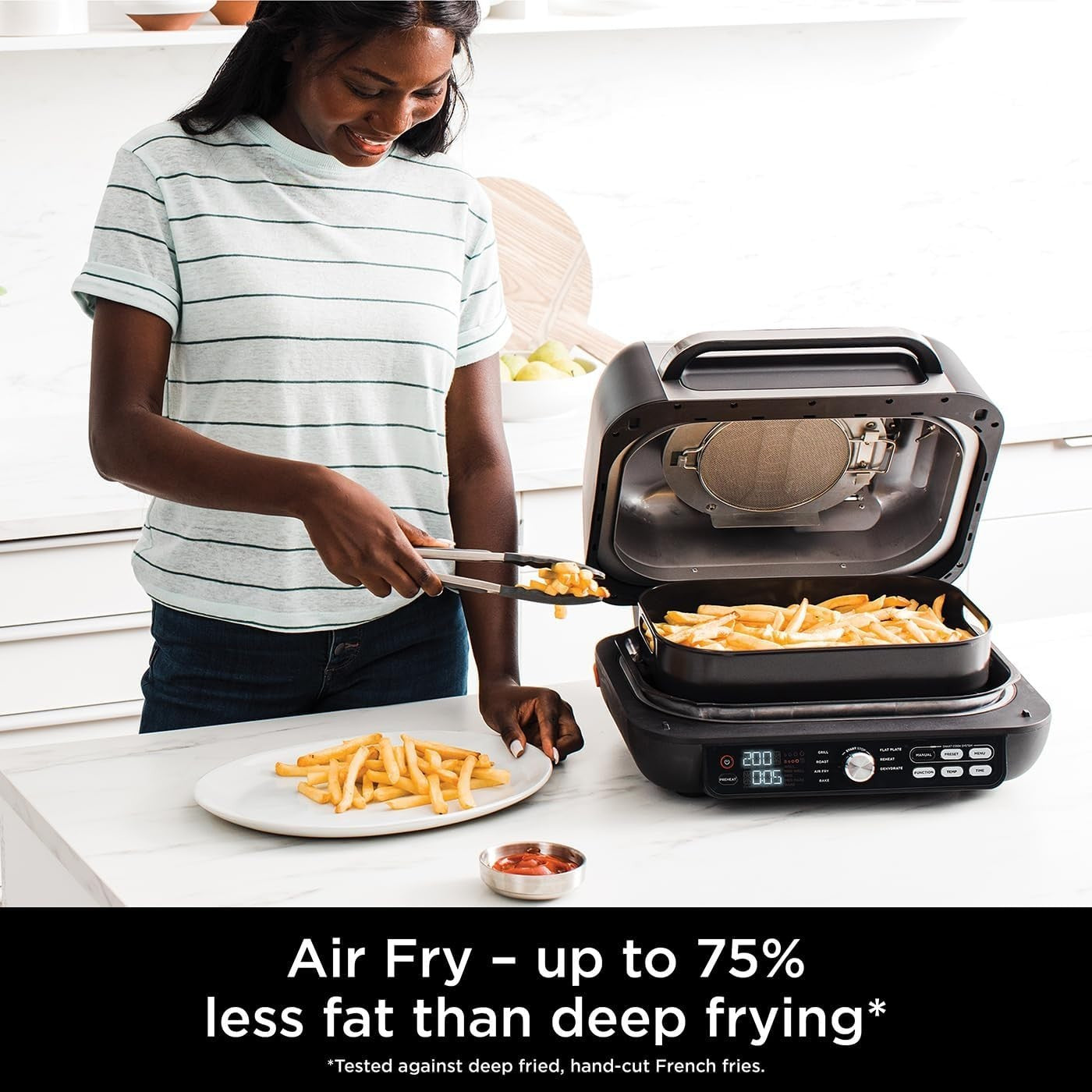 Health Grill & Air Fryer 7-in-1 w Digital Probe 260°C Flat Plate 3.8L
