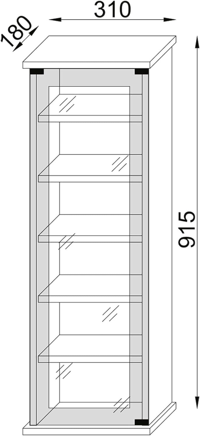 CD DVD Storage Tower Cabinet Glass Door Media Shelf Holds 150 CDs Walnut