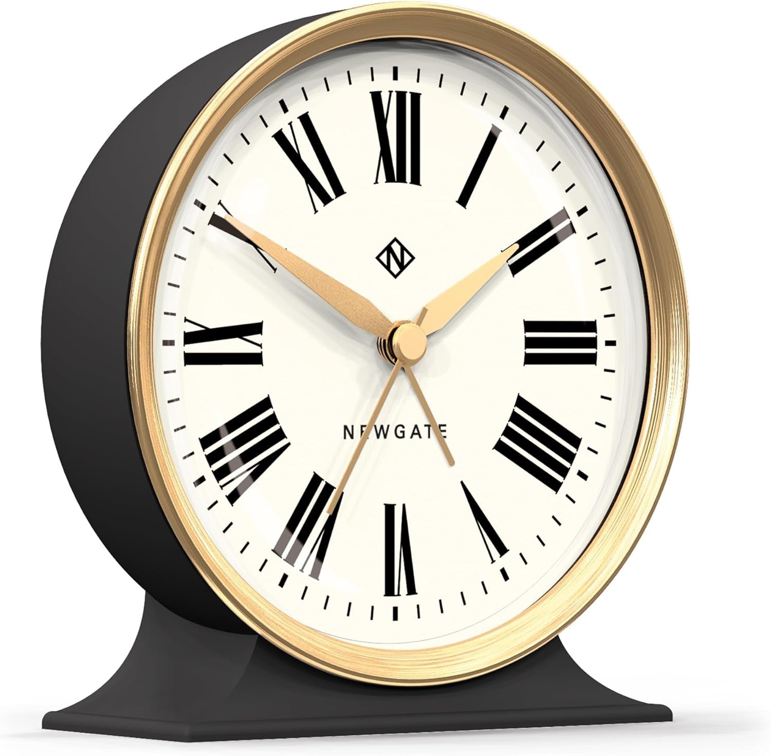 Silent Analogue Alarm Clock No Tick Round Arabic Dial Bedside Decor