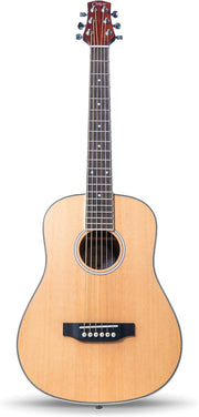 3/4 Size Mini Acoustic Guitar Travel Steel String Natural