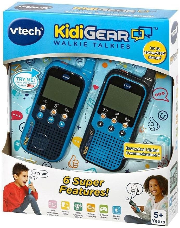 Kids Walkie Talkies 65ft Range Digital Screen Voice Effects Outdoor Toy