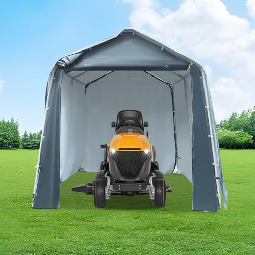 Outdoor Storage Tent 2.4x2.4m Waterproof PE Shelter with Steel Frame Grey