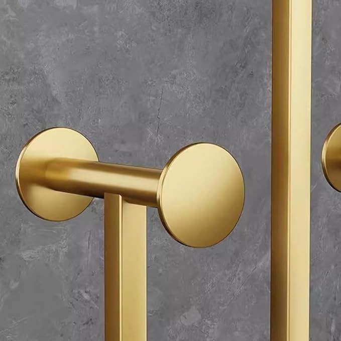 Modern Gold Metal Coat Rack Stand | Freestanding Marble Base Hall Tree 175cm
