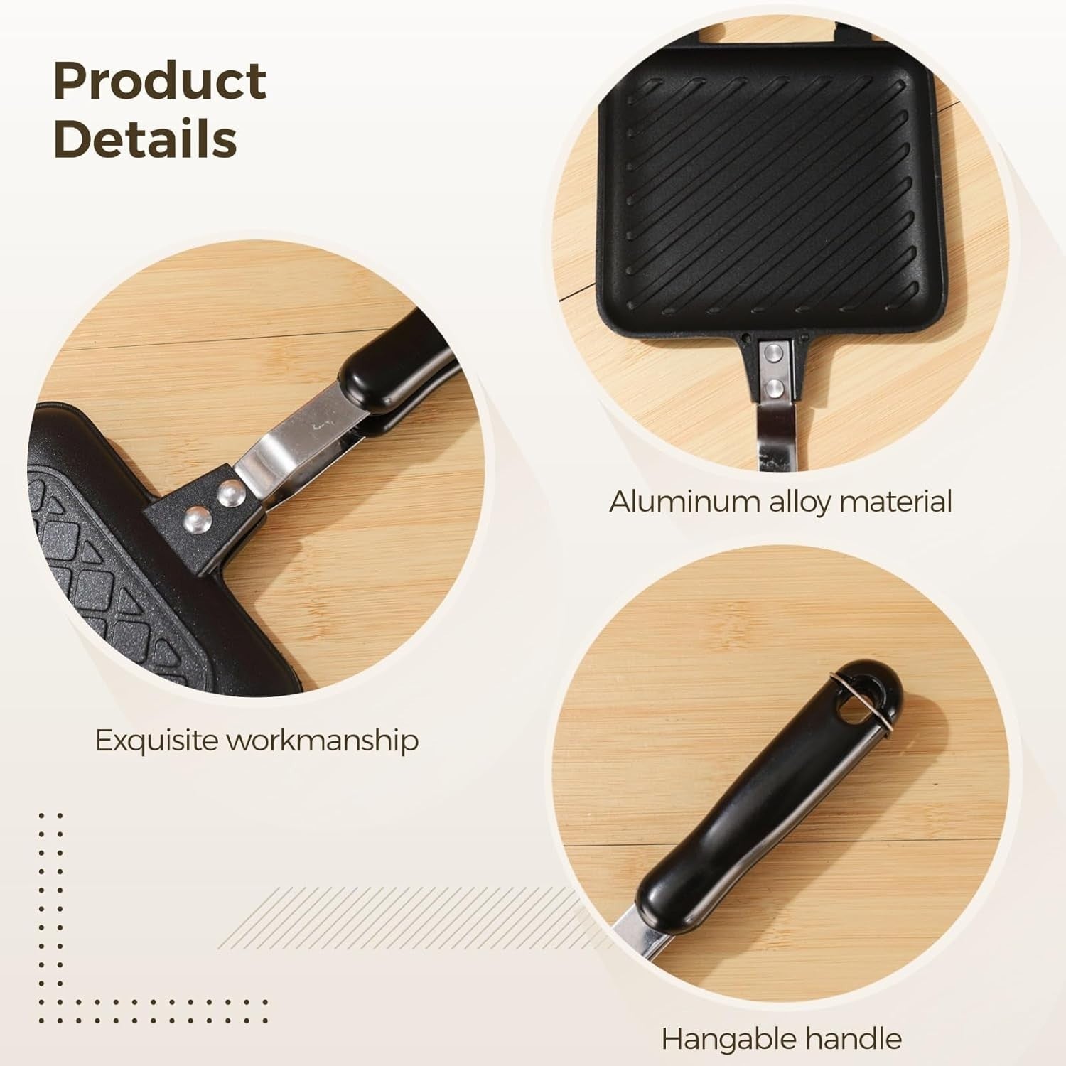 Dual-Sided Portable Sandwich & Waffle Panini Maker Non-Stick Grill