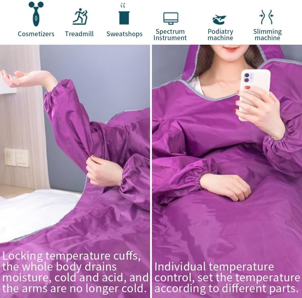 Home Infrared Sauna Blanket 180×80cm – Portable Full-Body Steam Spa Purple