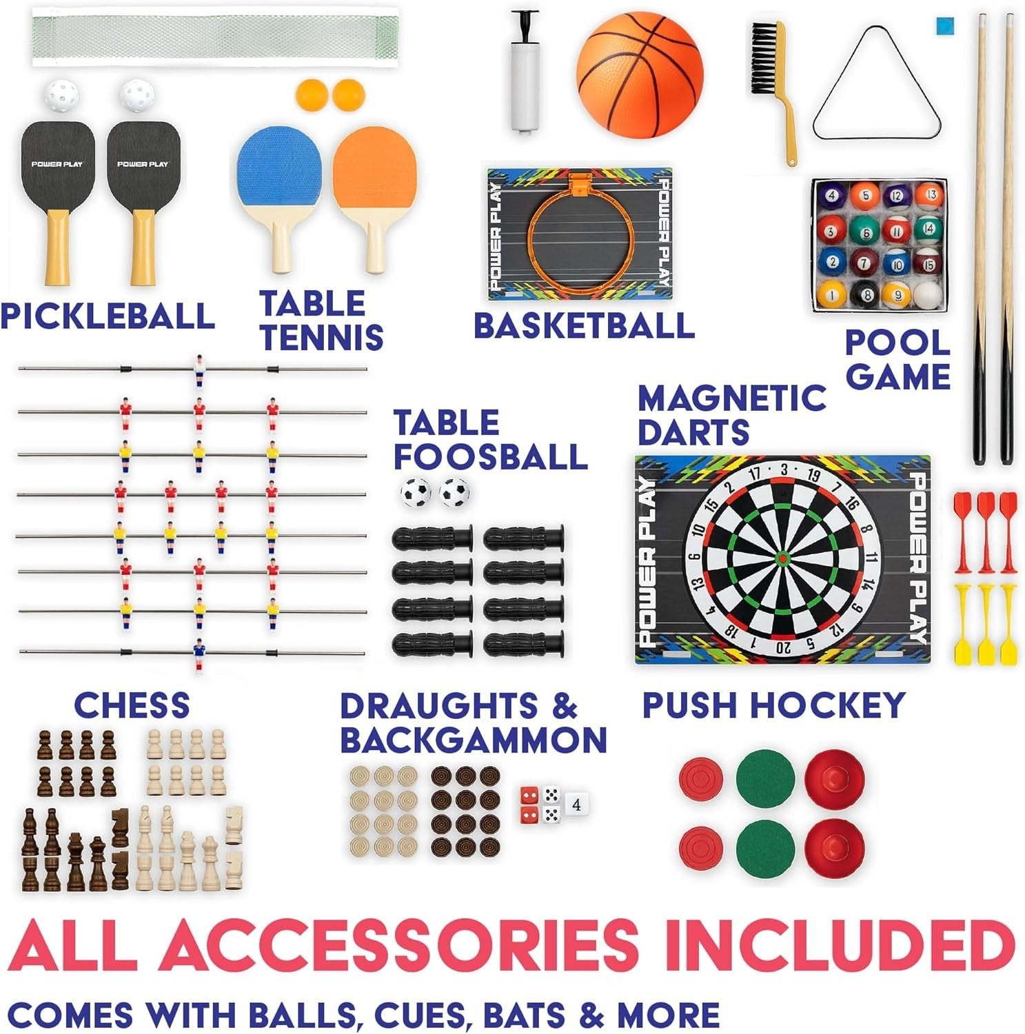 10 in 1 Multi Game Table Indoor Pool Foosball Hockey Tennis Set