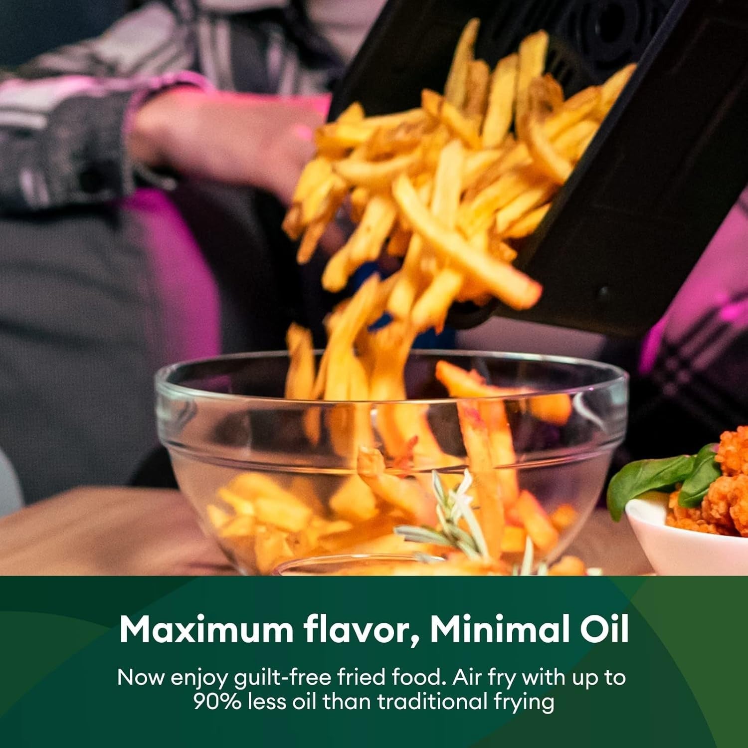 8L Dual Drawer Air Fryer with Viewing Windows  8-in-1 Touch Smart Cooker Low Fat