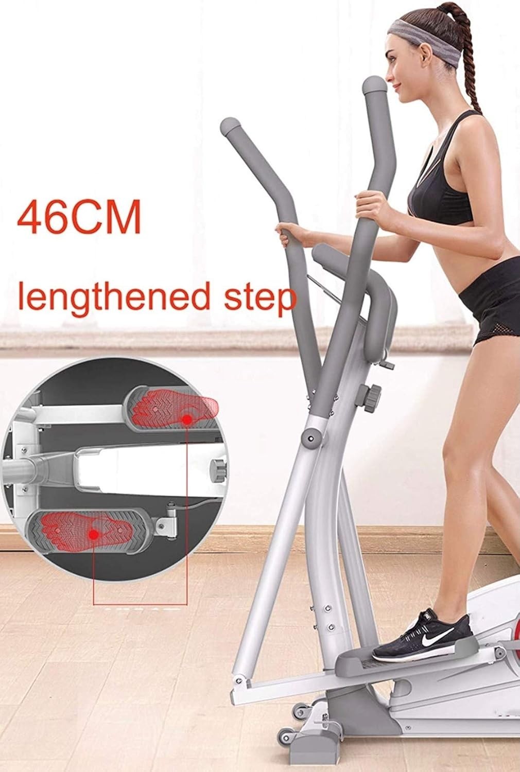 2-in-1 Elliptical Cross Trainer Cycling Machine 8-Level Resistance Home Gym