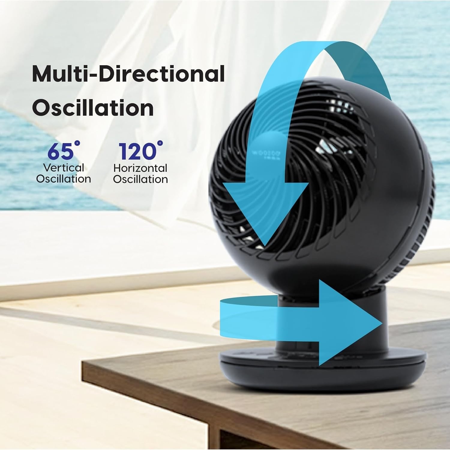 8Speed Quiet Desk Fan –Remote Control Oscillating Table Air Circulator 25m Range