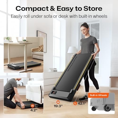3-in-1 Under-Desk Walking Pad Treadmill 2.5HP Quiet Compact Home Office