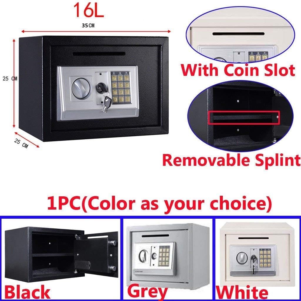 16L Digital Safe Box Electronic Keypad Lock Cash Jewelry Document Safe