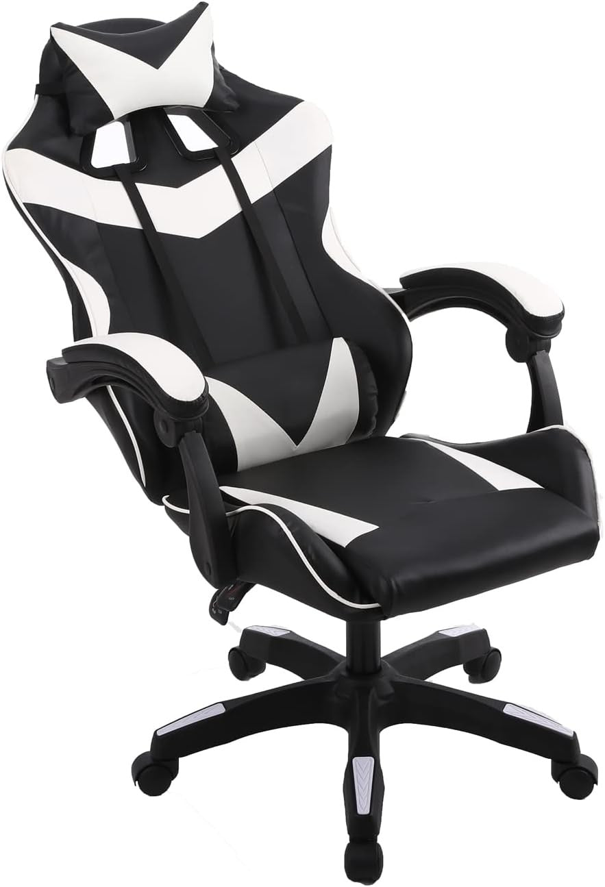 Ergonomic Gaming Chair Office Desk Chair 360° Swivel Faux Leather