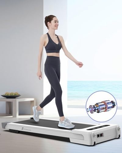 Ultra-Quiet Under Desk Walking Pad 0.8–8km/h Slim Treadmill w/ LED & Remote
