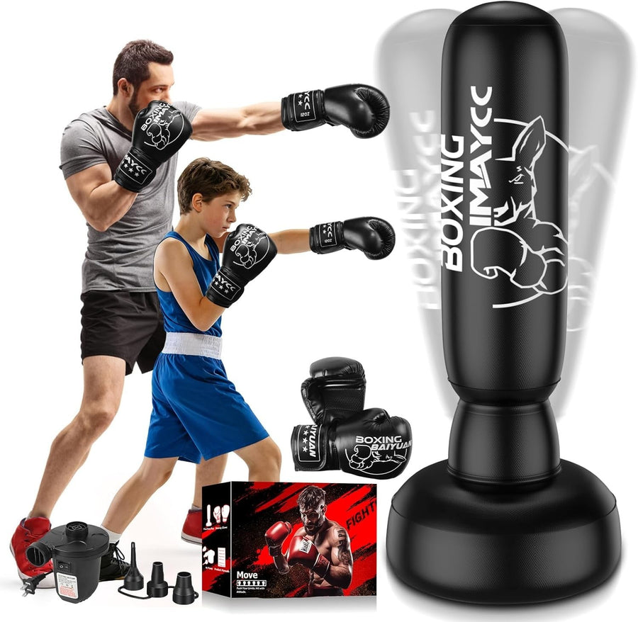 180cm Standing Punch Bag Kit Inflatable MMA Kickboxing Training