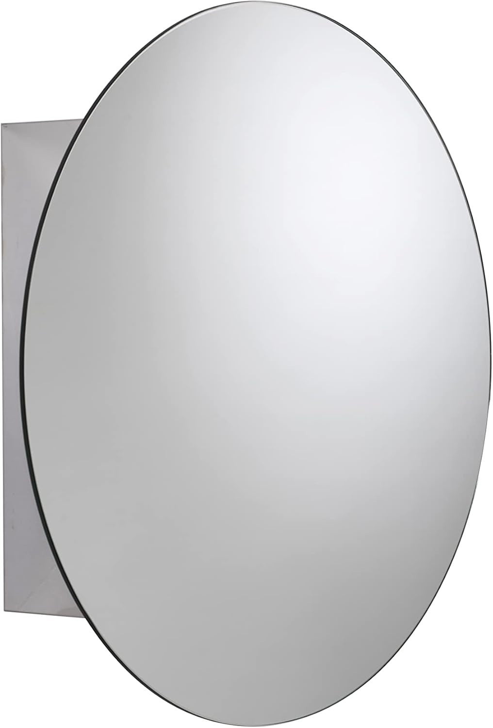 Wall-Mounted Round Bathroom Mirror Cabinet 50cm Stainless Steel Storage