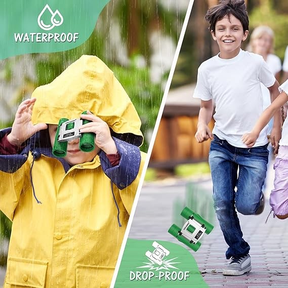 8x21 Waterproof Compact Binoculars Kids & Adults Outdoor Bird Watching Green