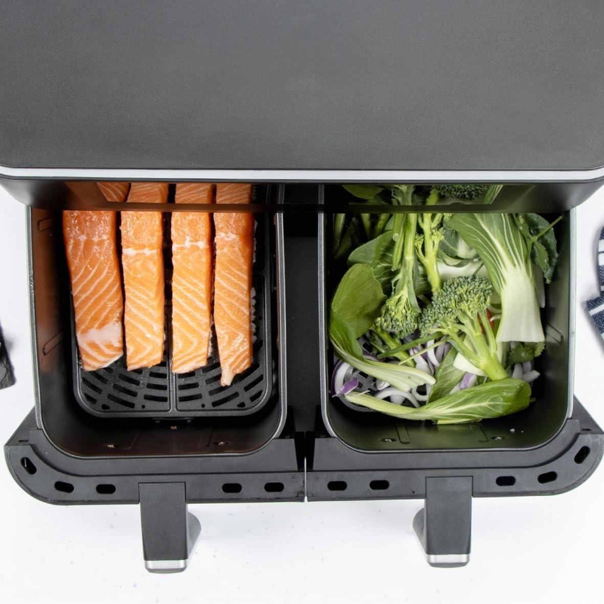 Dual Air Fryer 9L | Twin Zone, Presets, LED Touch, Non-Stick, 60-Min Timer