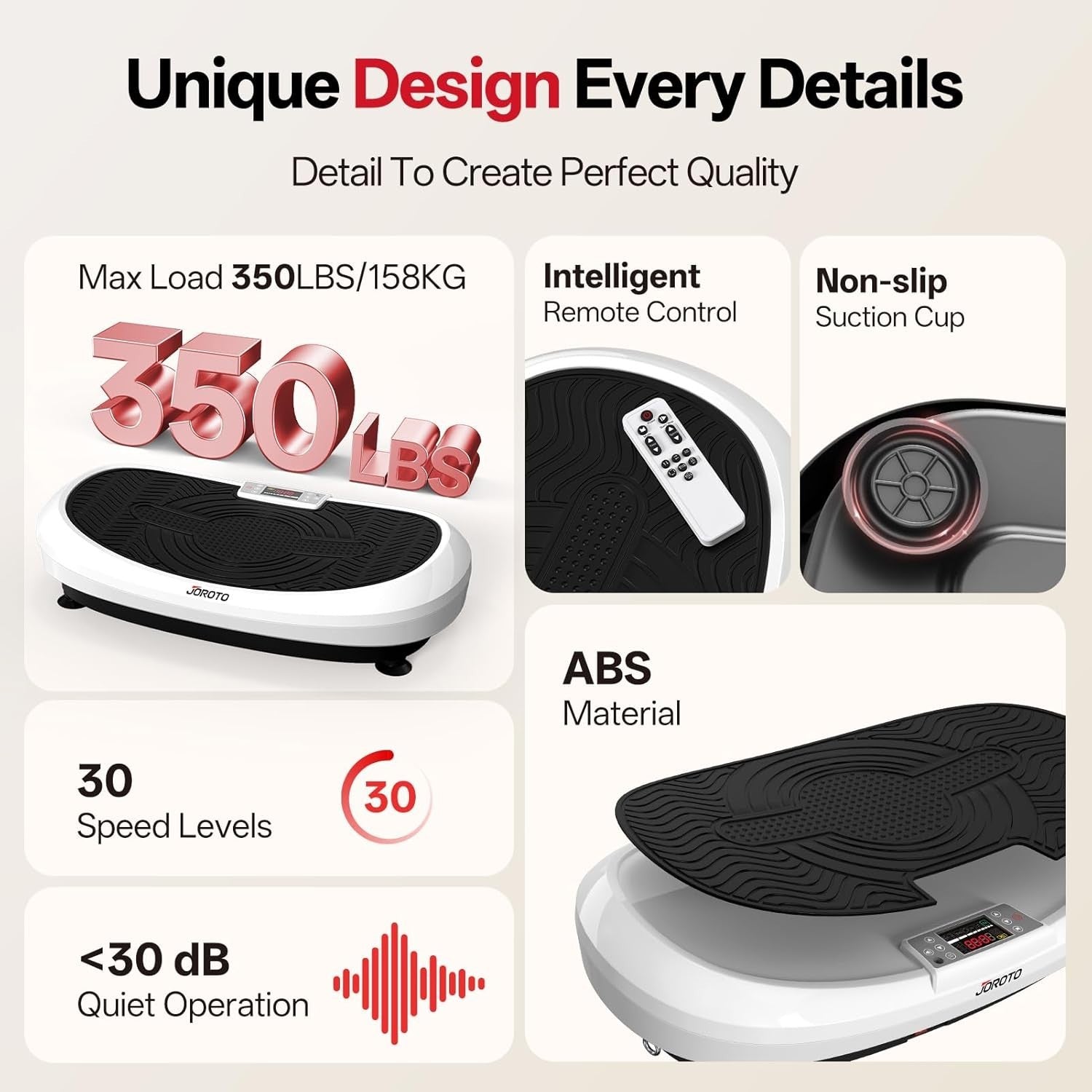 4D Vibration Plate Exercise Machine 120 Levels Bluetooth LED 158kg